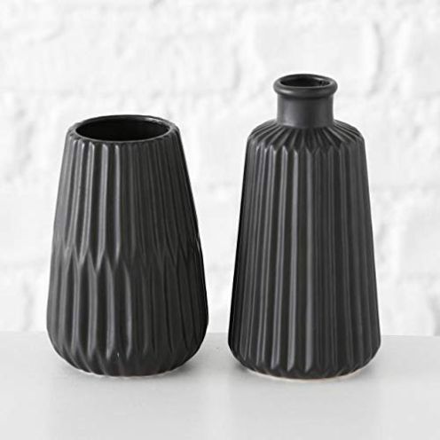  Boltze Vase Porzellan matt schwarz