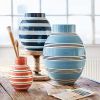 Kähler Designer Vase aus Irdengut Mittelblau