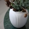  Kähler Hammershoi Vase aus Porzellan mit Rillen