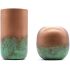 Art Deko Vase in Kupfer Optik mit Patina Veredlung